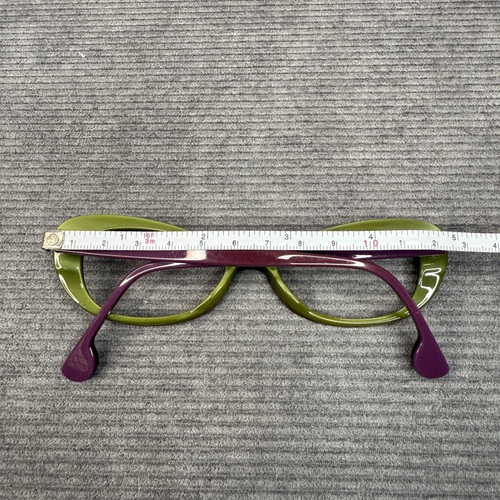 Fiction by l.a.Eyeworks Biz 049-049 Cat Eye Y2k Glasses Frames Green Purple 0907